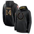 Pkot IN.Colts #14 Alec Pierce Player Black Salute to Service Hoodies Limited Game Stitched Jerseys