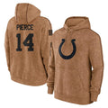 Pkot IN.Colts #14 Alec Pierce Player Brown Salute to Service Hoodies Limited Game Stitched Jerseys