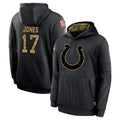 Pkot IN.Colts #17 Daniel Jones Player Black Salute to Service Hoodies Limited Game Stitched Jerseys
