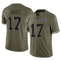 Pkot IN.Colts #17 Daniel Jones Player Olive Salute To Service Limited Stitched Jerseys