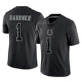 Pkot IN.Colts #1 Sauce Gardner Player Black Reflective Limited Game Stitched Jerseys