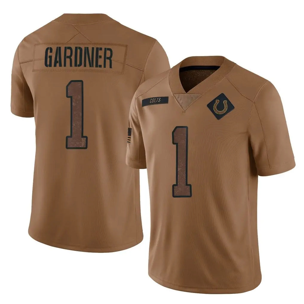 Pkot IN.Colts #1 Sauce Gardner Player Brown Salute To Service Limited Stitched Jerseys