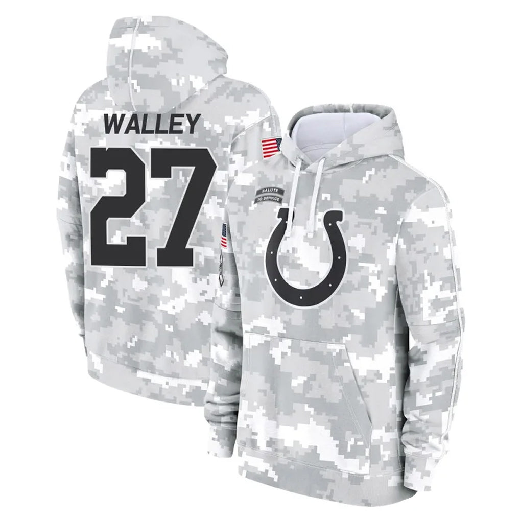 Pkot IN.Colts #27 Justin Walley Player Arctic Camo Salute to Service Hoodies Limited Game Stitched Jerseys