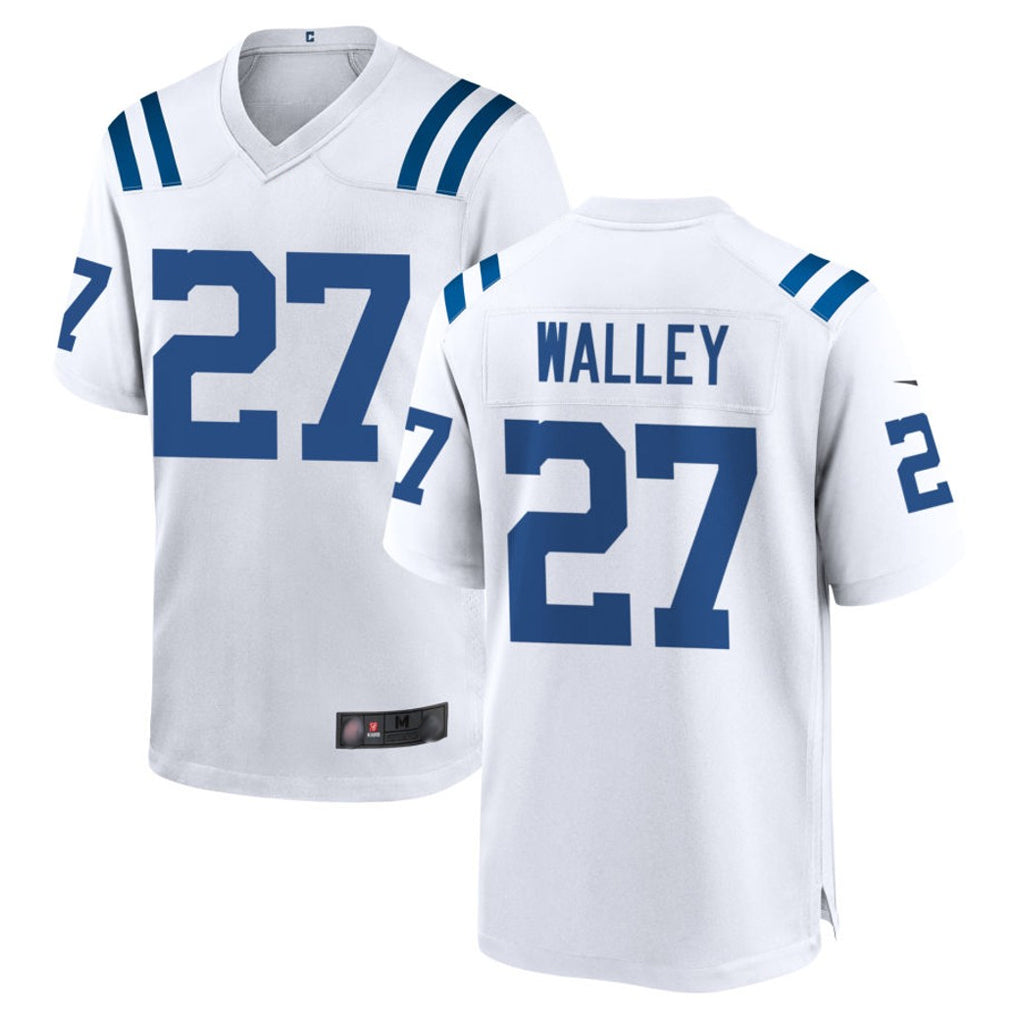 Pkot IN.Colts #27 Justin Walley Player White Home Game Stitched Jerseys