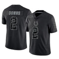 Pkot IN.Colts #2 Josh Downs Player Black Reflective Limited Game Stitched Jerseys