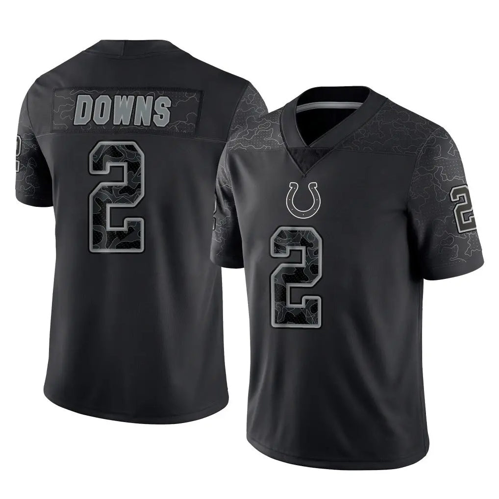 Pkot IN.Colts #2 Josh Downs Player Black Reflective Limited Game Stitched Jerseys
