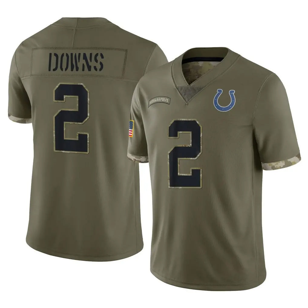 Pkot IN.Colts #2 Josh Downs Player Olive Salute To Service Limited Stitched Jerseys