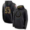 Pkot IN.Colts #53 CJ Allen Player Black Salute to Service Hoodies Limited Game Stitched Jerseys