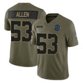 Pkot IN.Colts #53 CJ Allen Player Olive 2025 Salute To Service Limited Game Stitched Jerseys