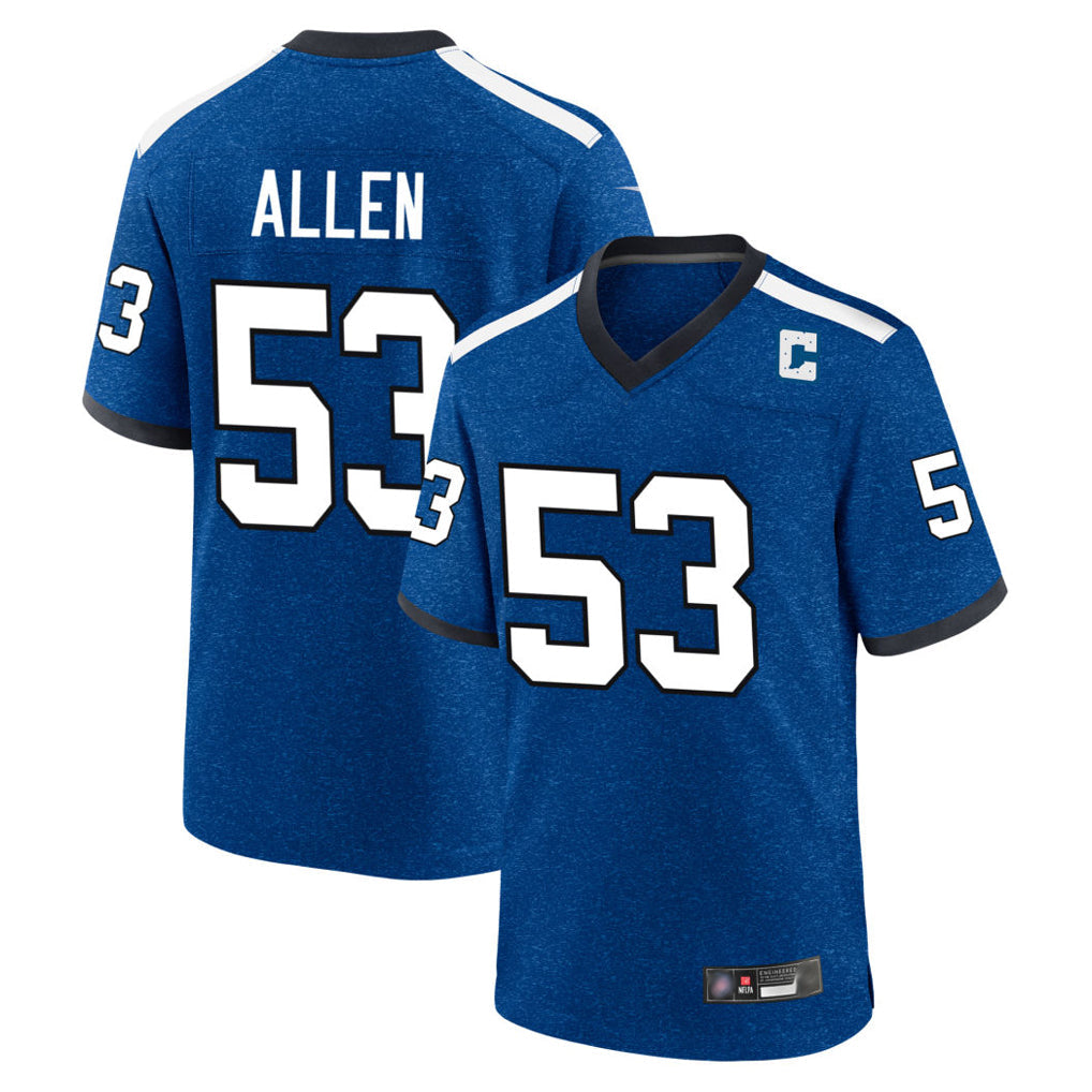 Pkot IN.Colts #53 CJ Allen Player Royal Alternate Indiana Nights Home Game Stitched Jerseys