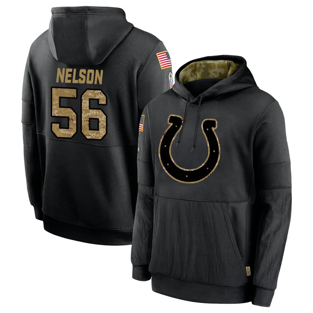 Pkot IN.Colts #56 Quenton Nelson Player Black Salute to Service Hoodies Limited Game Stitched Jerseys
