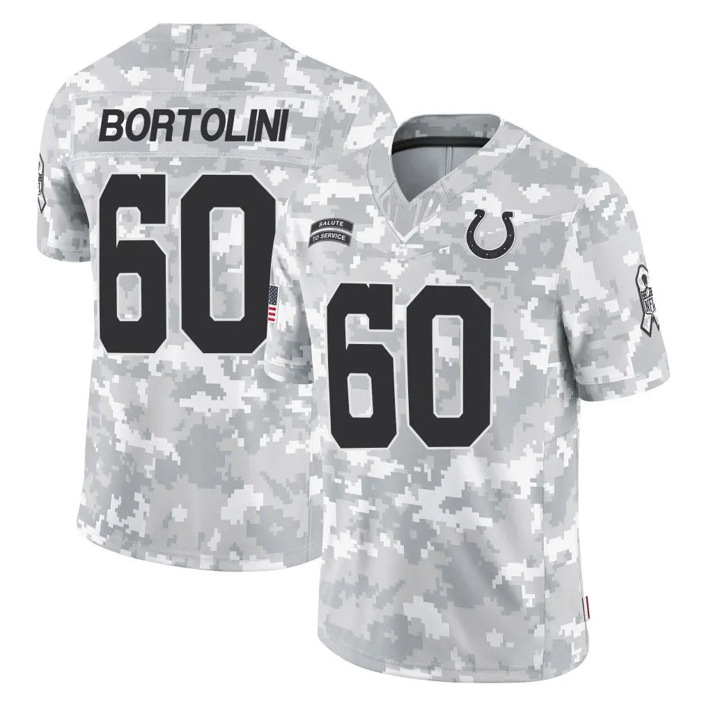 Pkot IN.Colts #60 Tanor Bortolini Player Arctic Camo Salute To Service Limited Game Stitched Jerseys
