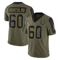 Pkot IN.Colts #60 Tanor Bortolini Player Olive Salute To Service Limited Game Stitched Jerseys