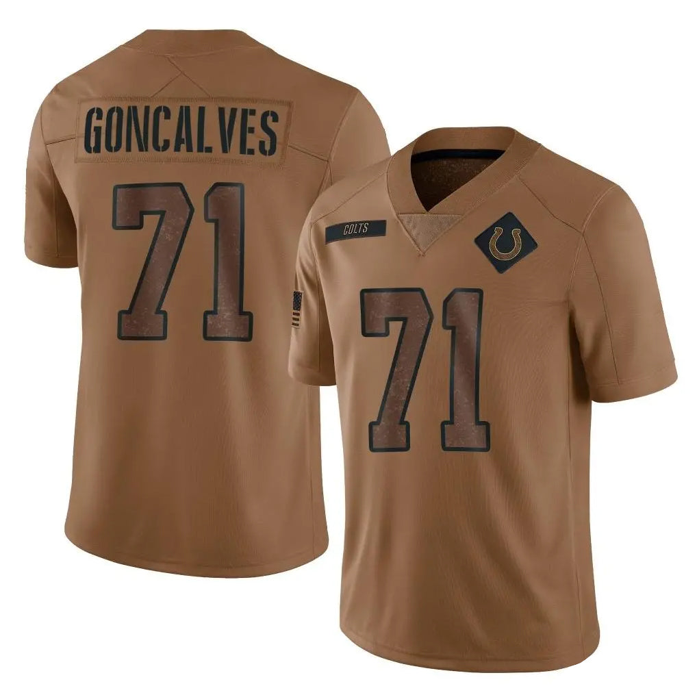 Pkot IN.Colts #71 Matt Goncalves Player Brown Salute To Service Limited Stitched Jerseys