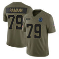 Pkot IN.Colts #79 Bernhard Raimann Player Olive 2025 Salute To Service Limited Game Stitched Jerseys