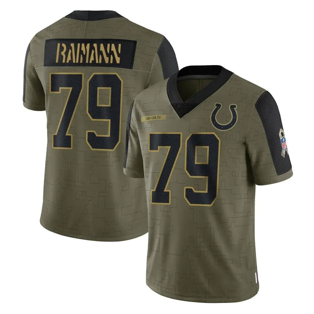 Pkot IN.Colts #79 Bernhard Raimann Player Olive Salute To Service Limited Game Stitched Jerseys