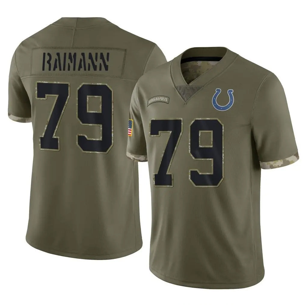 Pkot IN.Colts #79 Bernhard Raimann Player Olive Salute To Service Limited Stitched Jerseys