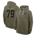 Pkot IN.Colts #79 Bernhard Raimann Player Olive Salute to Service Pullover Hoodies Limited Stitched Jerseys