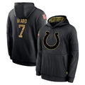 Pkot IN.Colts #7 Charvarius Ward Sr. Player Black Salute to Service Hoodies Limited Game Stitched Jerseys
