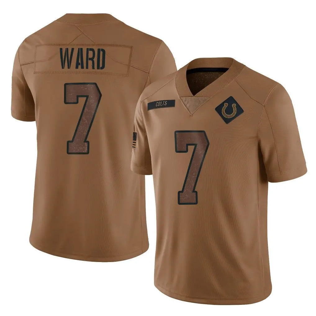 Pkot IN.Colts #7 Charvarius Ward Sr. Player Brown Salute To Service Limited Stitched Jerseys
