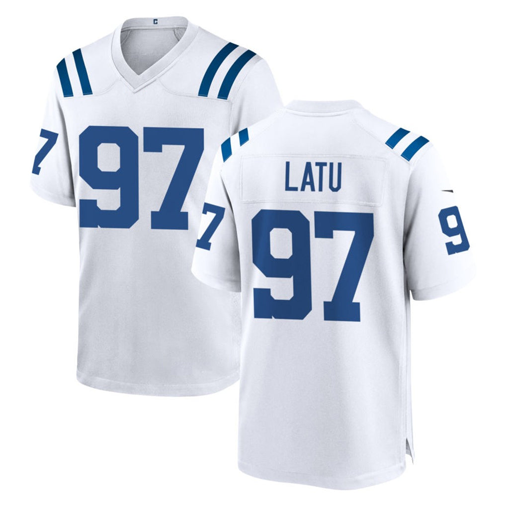 Pkot IN.Colts #97 Laiatu Latu Player White Home Game Stitched Jerseys