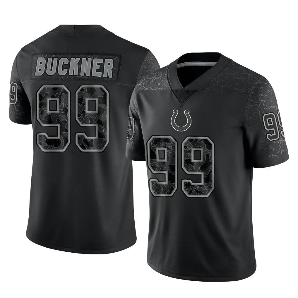 Pkot IN.Colts #99 DeForest Buckner Player Black Reflective Limited Game Stitched Jerseys