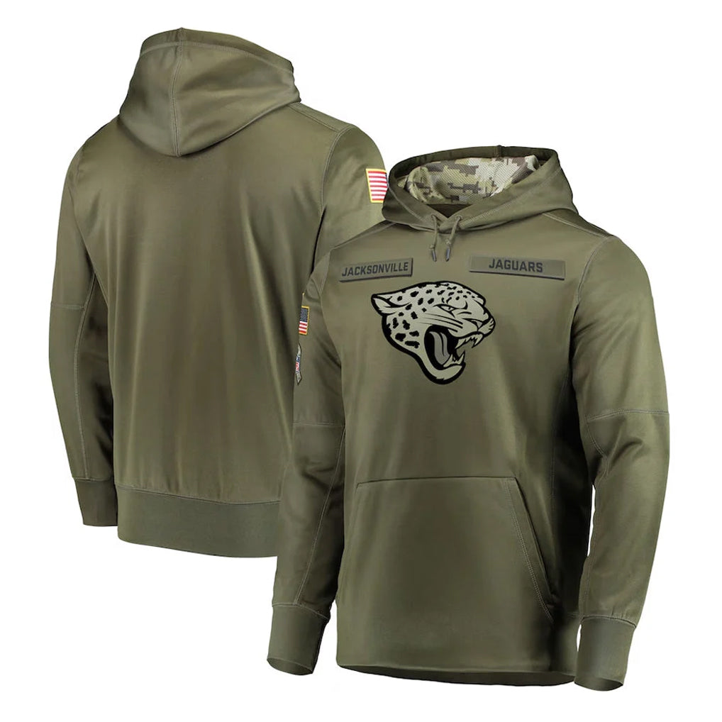 pkot J.Jaguars Olive Salute to Service Pullover Hoodies Home Game Blank Player Stitched Jerseys