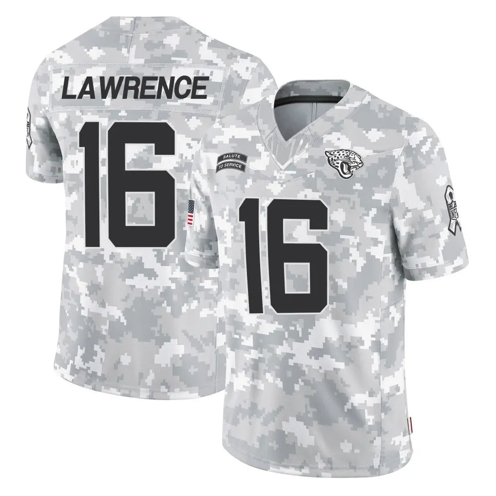 pkot J.Jaguars #16 Trevor Lawrence Player Arctic Camo Salute To Service Limited Game Stitched Jerseys