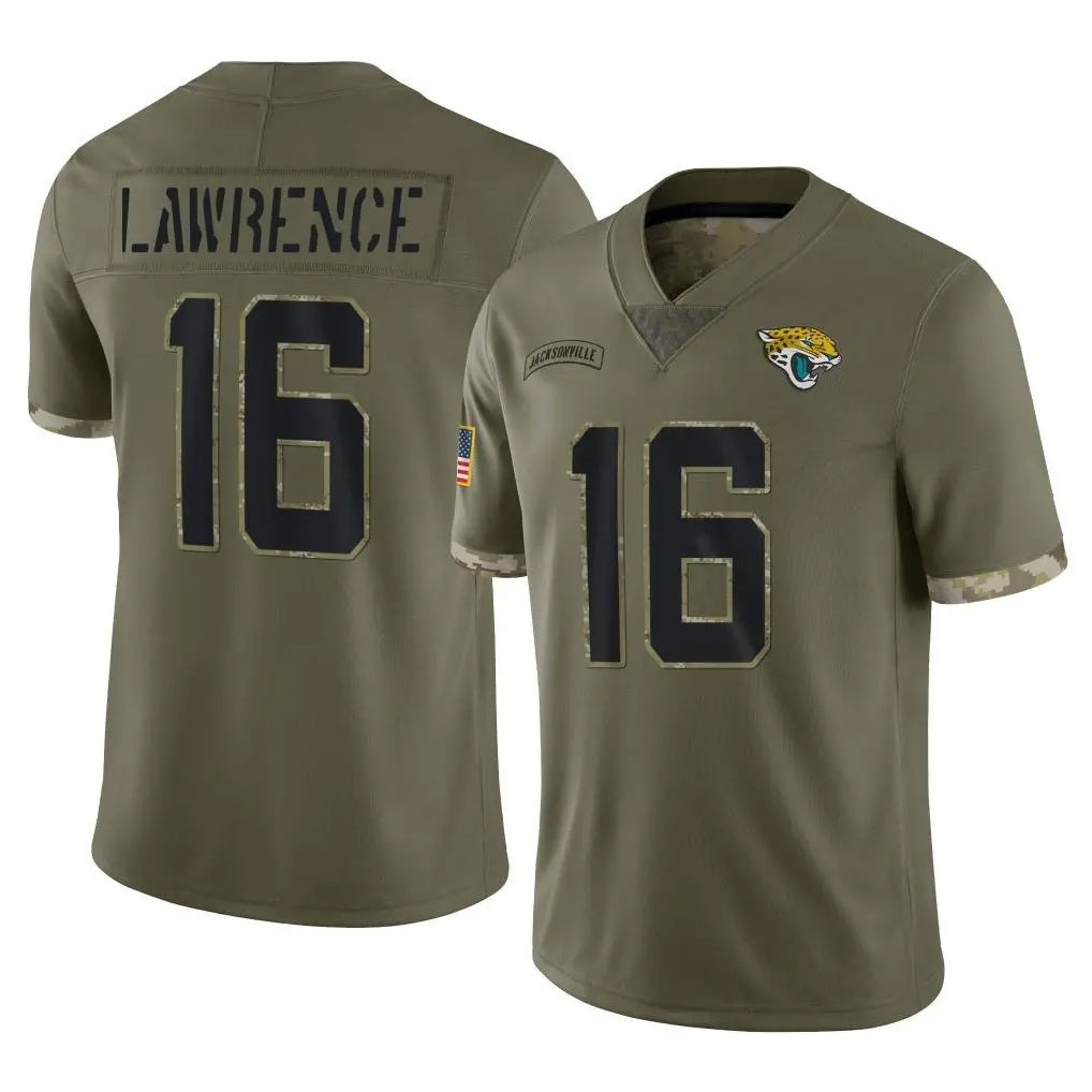 pkot J.Jaguars #16 Trevor Lawrence Player Olive Salute To Service Limited Stitched Jerseys