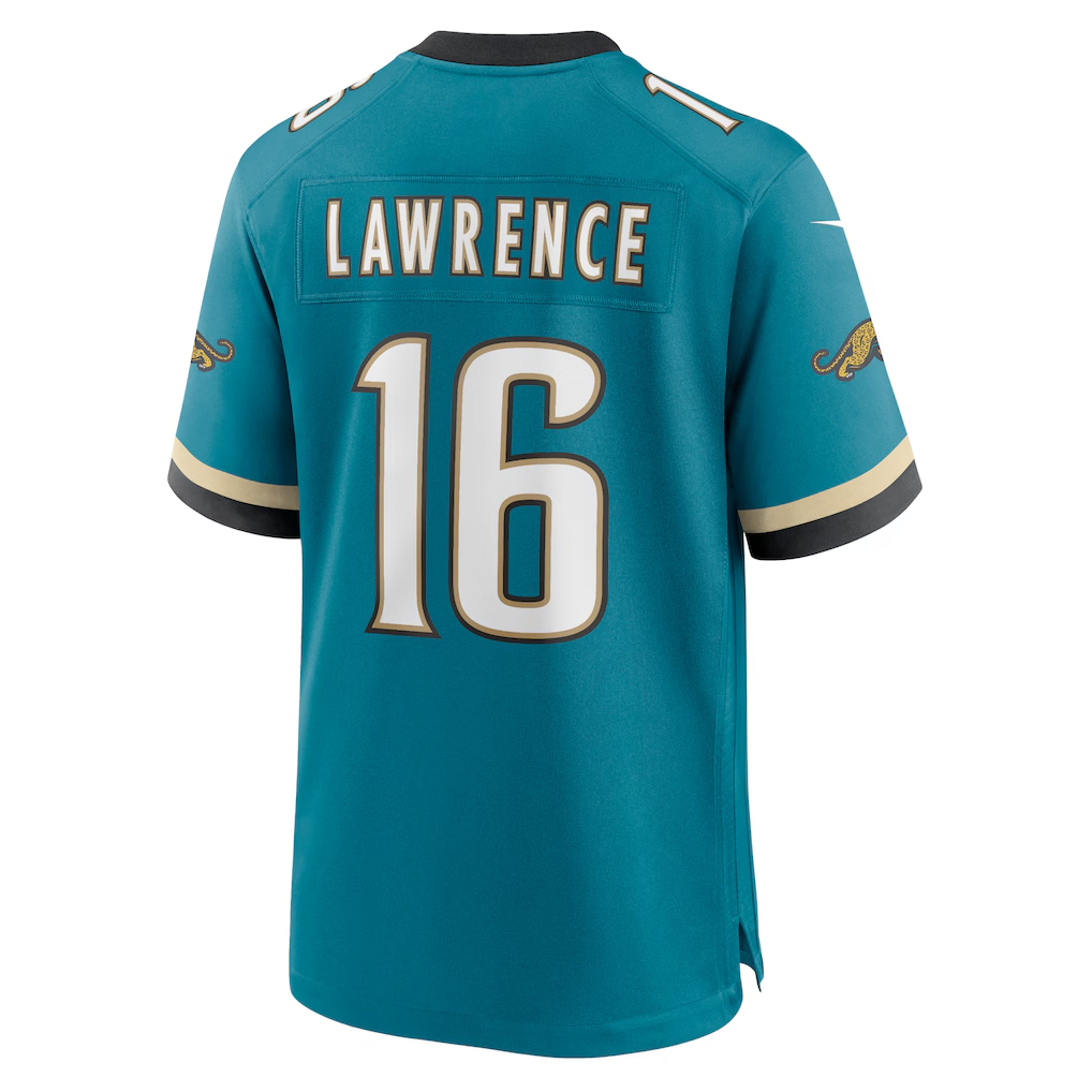 pkot J.Jaguars #16 Trevor Lawrence Teal Prowler Throwback Player Game Puhic Game Stitched Jerseys