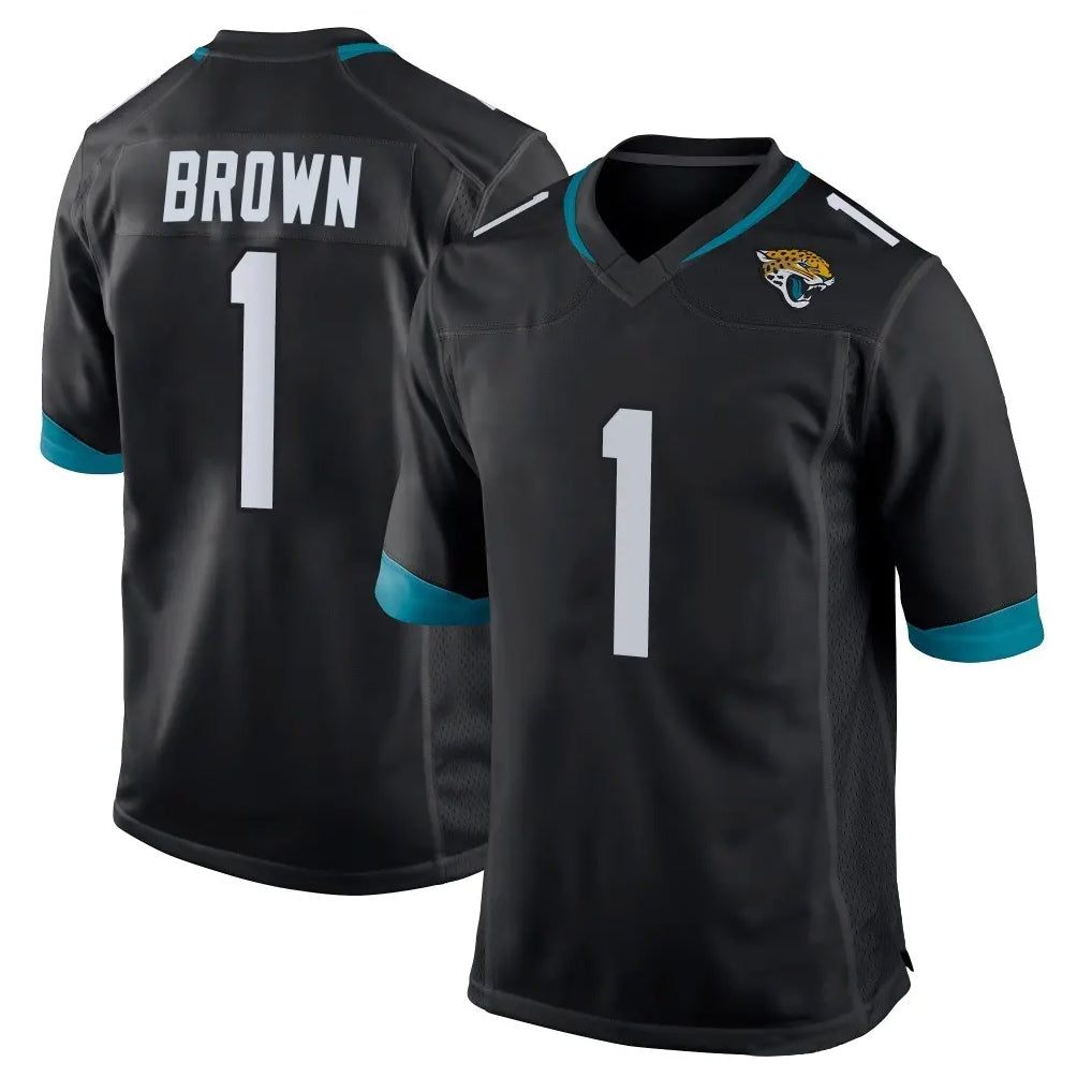 pkot J.Jaguars #1 Montaric Brown Player Black Home Game Stitched Jerseys
