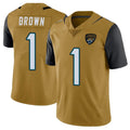pkot J.Jaguars #1 Montaric Brown Player Gold Vapor Limited Home Game Stitched Jerseys
