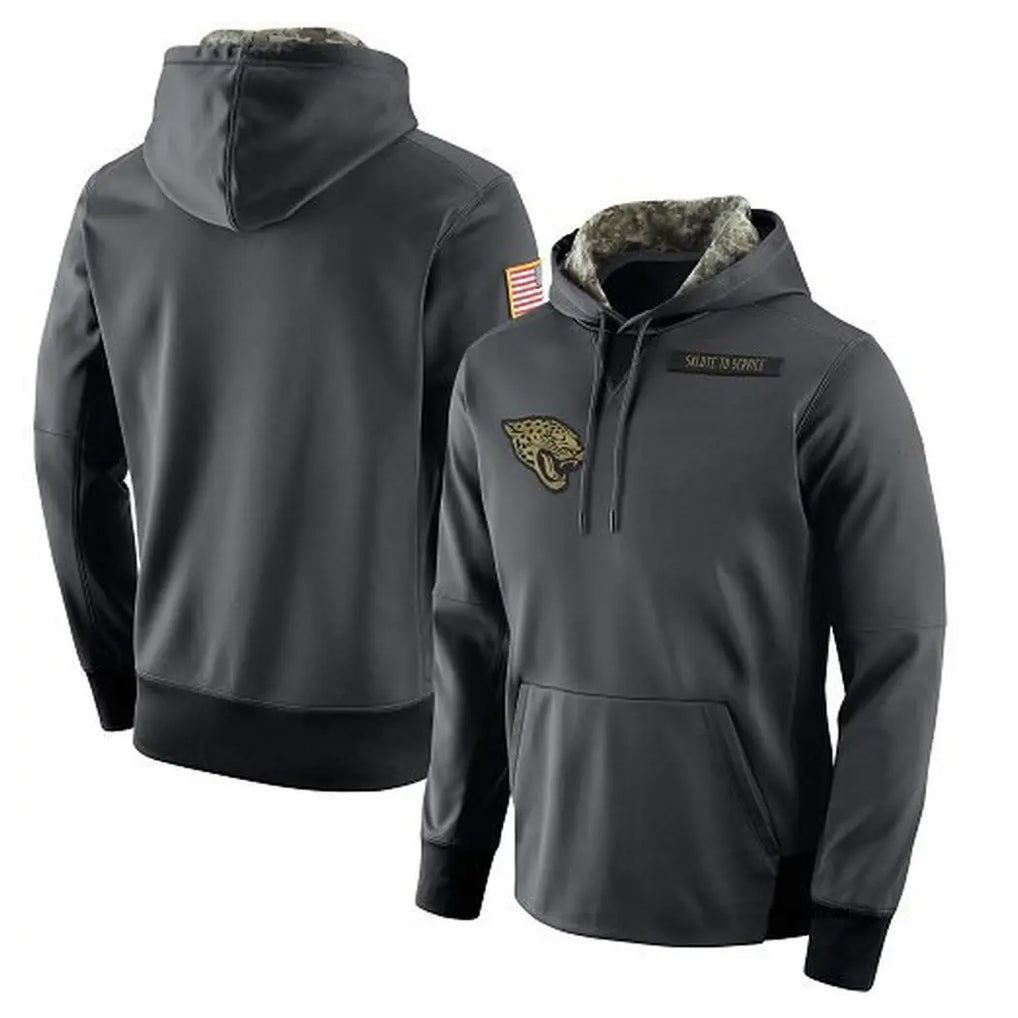 pkot J.Jaguars #1 Montaric Brown Player Gray Salute to Service Hoodies Limited Game Stitched Jerseys