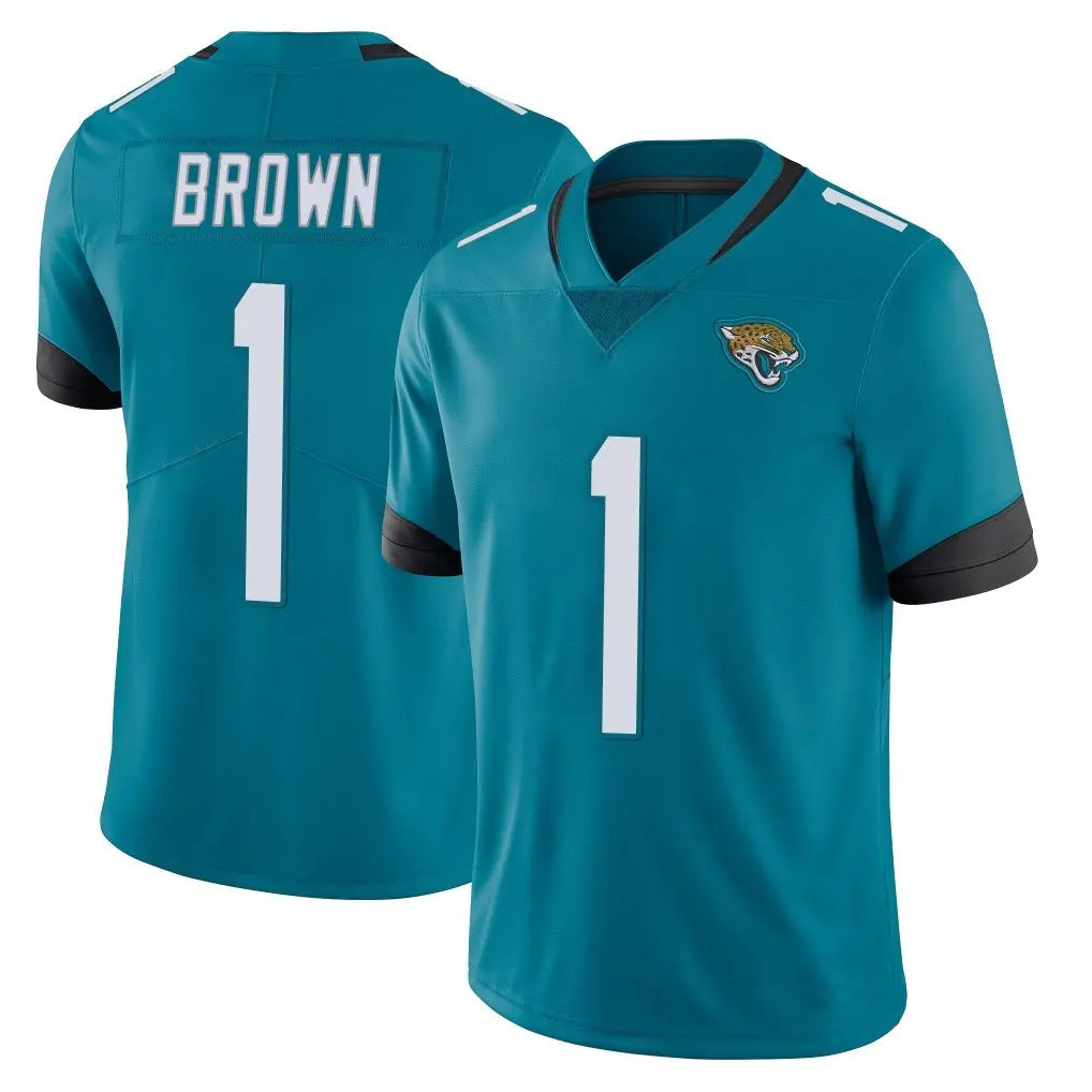 pkot J.Jaguars #1 Montaric Brown Player Teal Vapor Untouchable Limited Home Game Stitched Jerseys
