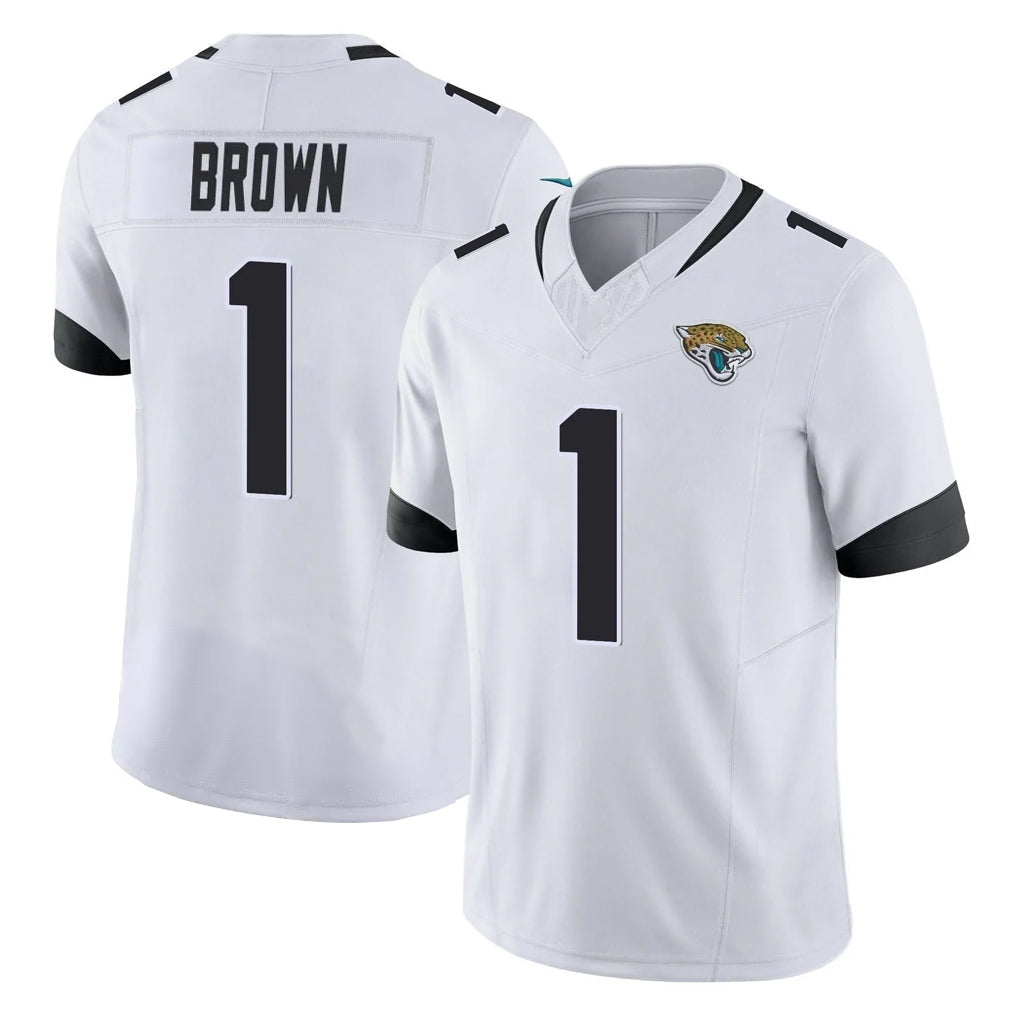 pkot J.Jaguars #1 Montaric Brown Player White Vapor F.U.S.E. Limited Home Game Stitched Jerseys