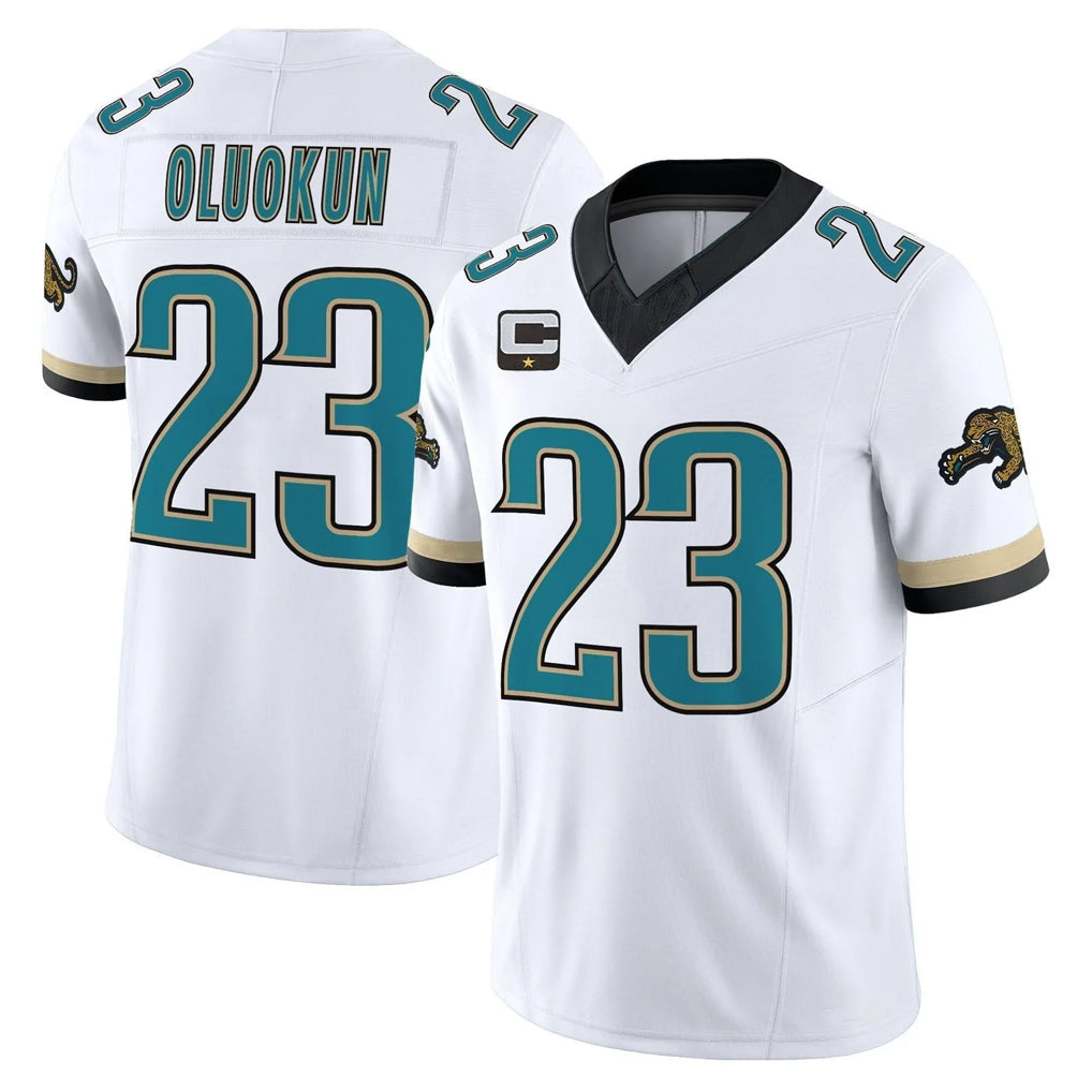 pkot J.Jaguars #23 Foyesade Oluokun Player White Prowler Throwback Vapor F.U.S.E. Limited Home Game Stitched Jerseys