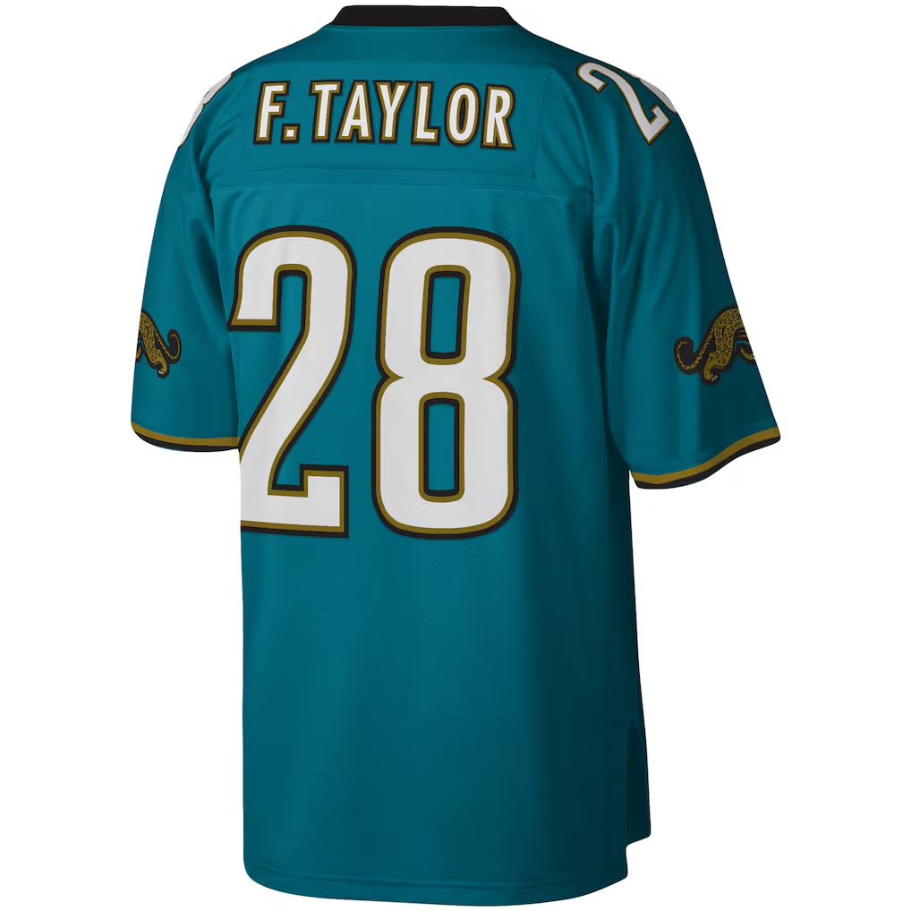 pkot J.Jaguars #28 Fred Taylor Mitchell & Ness Teal Legacy Replica Puhic Stitched Jerseys