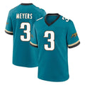 pkot J.Jaguars #3 Jakobi Meyers Player Teal Prowler Throwback Limited Home Game Stitched Jerseys