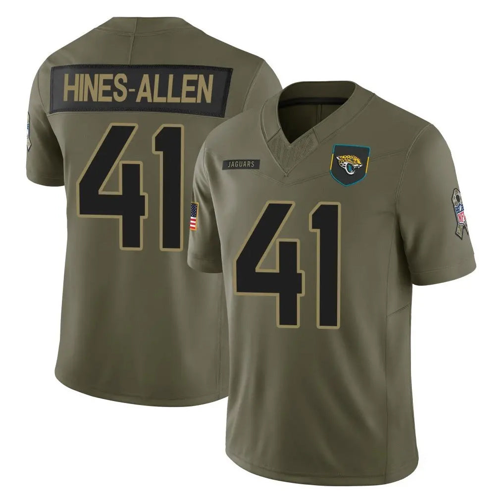 pkot J.Jaguars #41 Josh Hines-Allen Player Olive 2025 Salute To Service Limited Game Stitched Jerseys