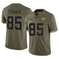 pkot J.Jaguars #85 Brenton Strange Player Olive Salute To Service Limited Stitched Jerseys