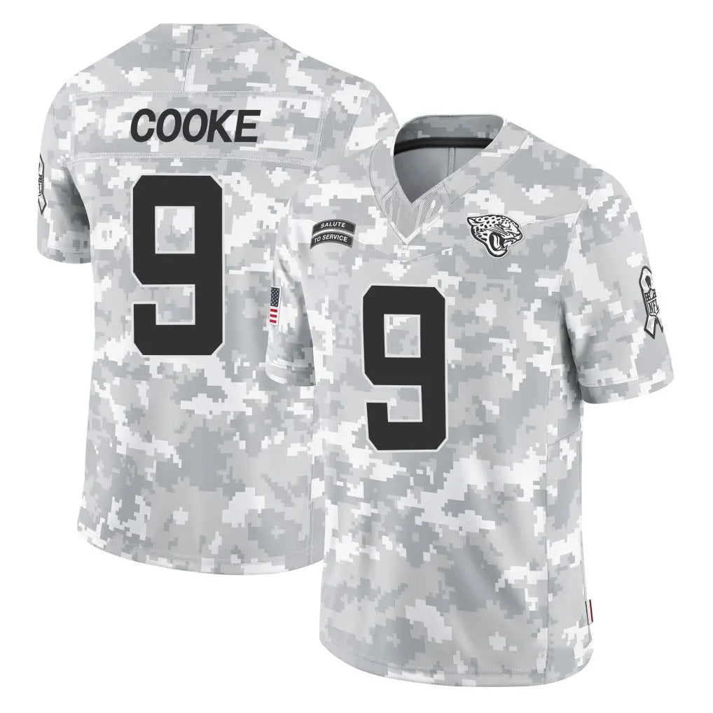 pkot J.Jaguars #9 Logan Cooke Player Arctic Camo Salute To Service Limited Game Stitched Jerseys