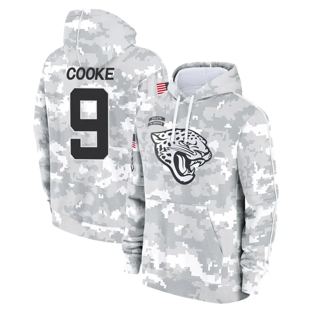 pkot J.Jaguars #9 Logan Cooke Player Arctic Camo Salute to Service Hoodies Limited Game Stitched Jerseys