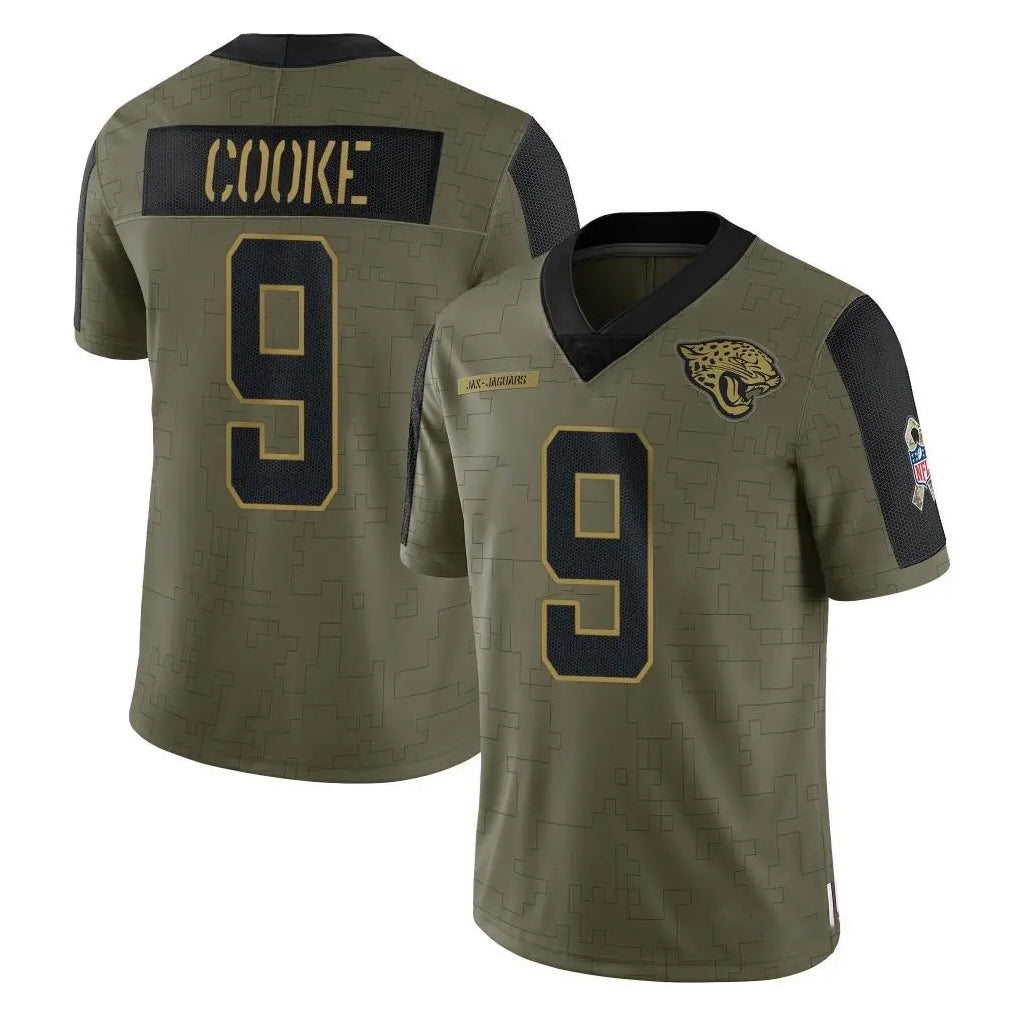 pkot J.Jaguars #9 Logan Cooke Player Olive Salute To Service Limited Game Stitched Jerseys