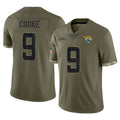 pkot J.Jaguars #9 Logan Cooke Player Olive Salute To Service Limited Stitched Jerseys