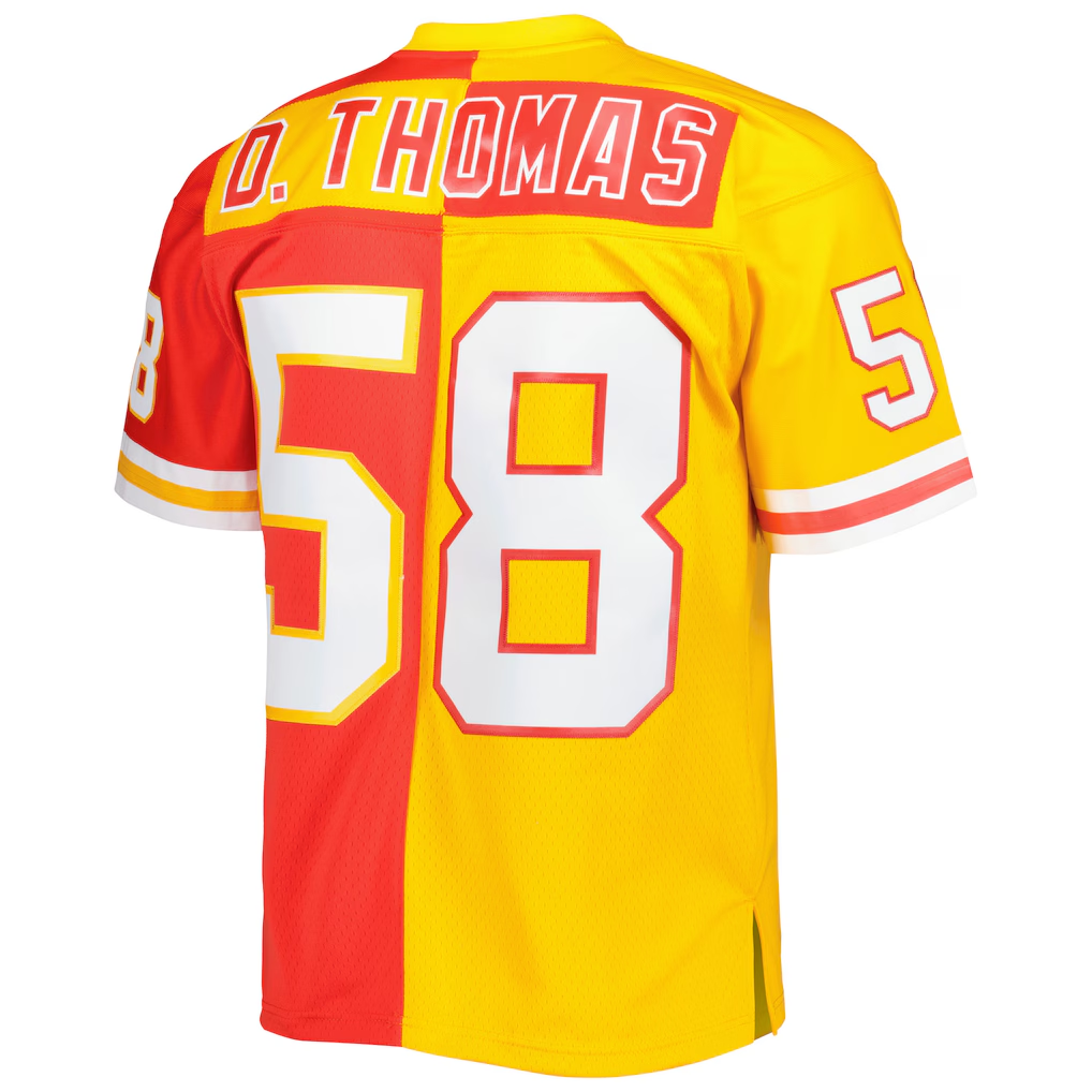 Pkot KC.Chiefs #58 Derrick Thomas Mitchell & Ness RedGold 1994 Split Legacy Replica Puhic Stitched Jerseys