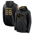 Pkot KC.Chiefs #88 Tony Gonzalez Player Black Salute to Service Hoodies Limited Game Stitched Jerseys