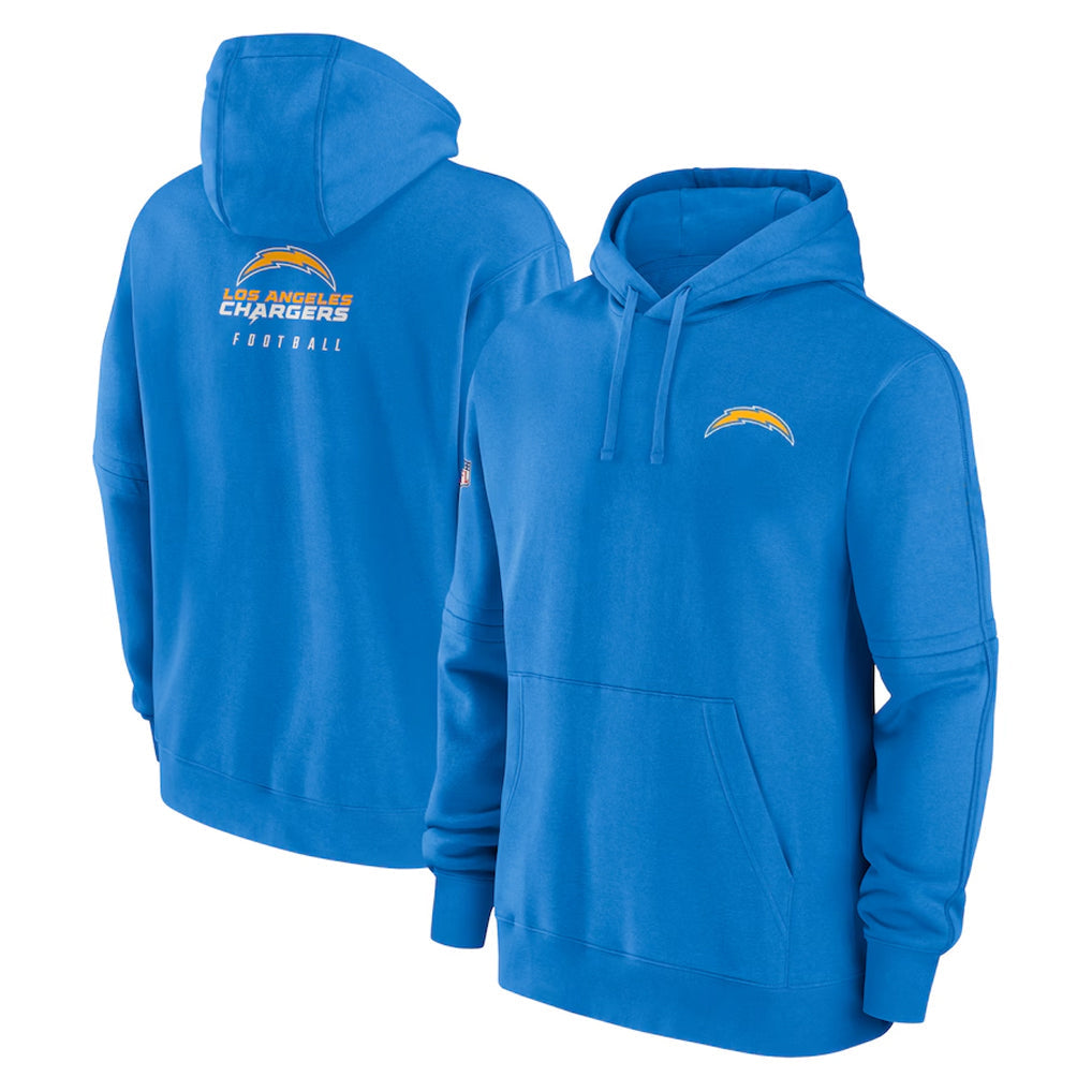 Pkot LA.Chargers Blue LOGO Pullover Hoodies Home Game Blank Player Stitched Jerseys