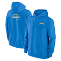 Pkot LA.Chargers Blue LOGO Pullover Hoodies Home Game Blank Player Stitched Jerseys