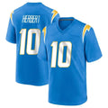 Pkot LA.Chargers #10 Justin Herbert Player Blue Home Game Stitched Jerseys