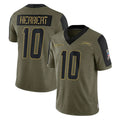 Pkot LA.Chargers #10 Justin Herbert Player Olive Salute To Service Limited Game Stitched Jerseys